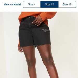 NWT high-waisted slouchy black jean shorts